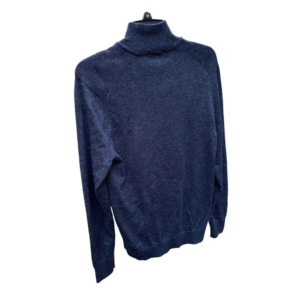 Express Merino Wool Quarter Zip Sweater M Charcoal Mock Neck Preppy Classic